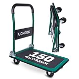 VONROC Transportwagen klappbar 150kg - Plattformwagen als Transporthilfe - Rollwagen mit Griff